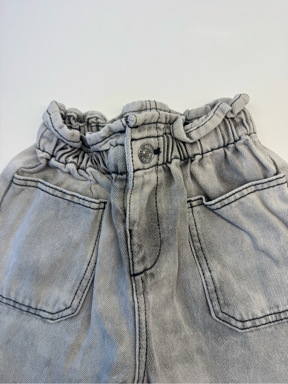 Zara Kids Light Gray Paperbag Waist Jeans